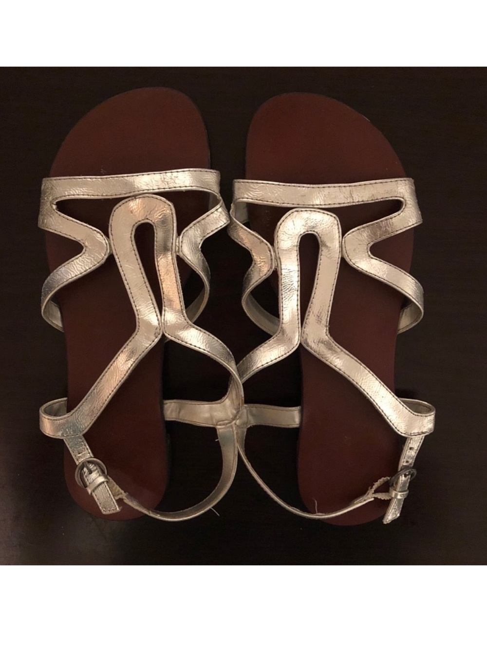 Old Navy Sandals, metallic silver
